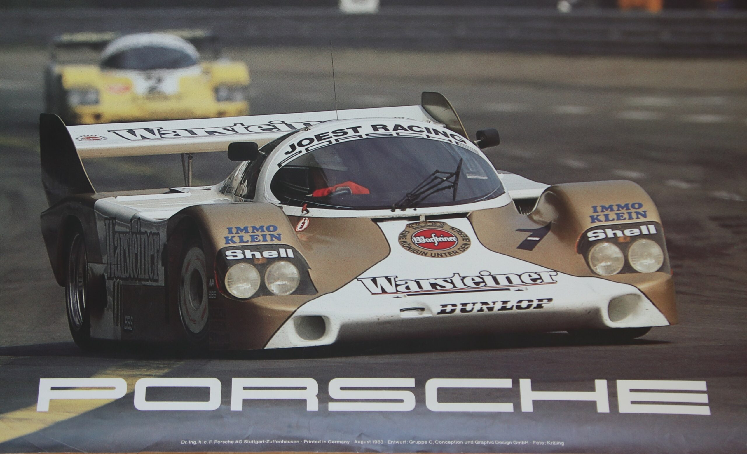 Porsche 956 Bob Wollek tysk mester 1983 plakat/poster – TOCO